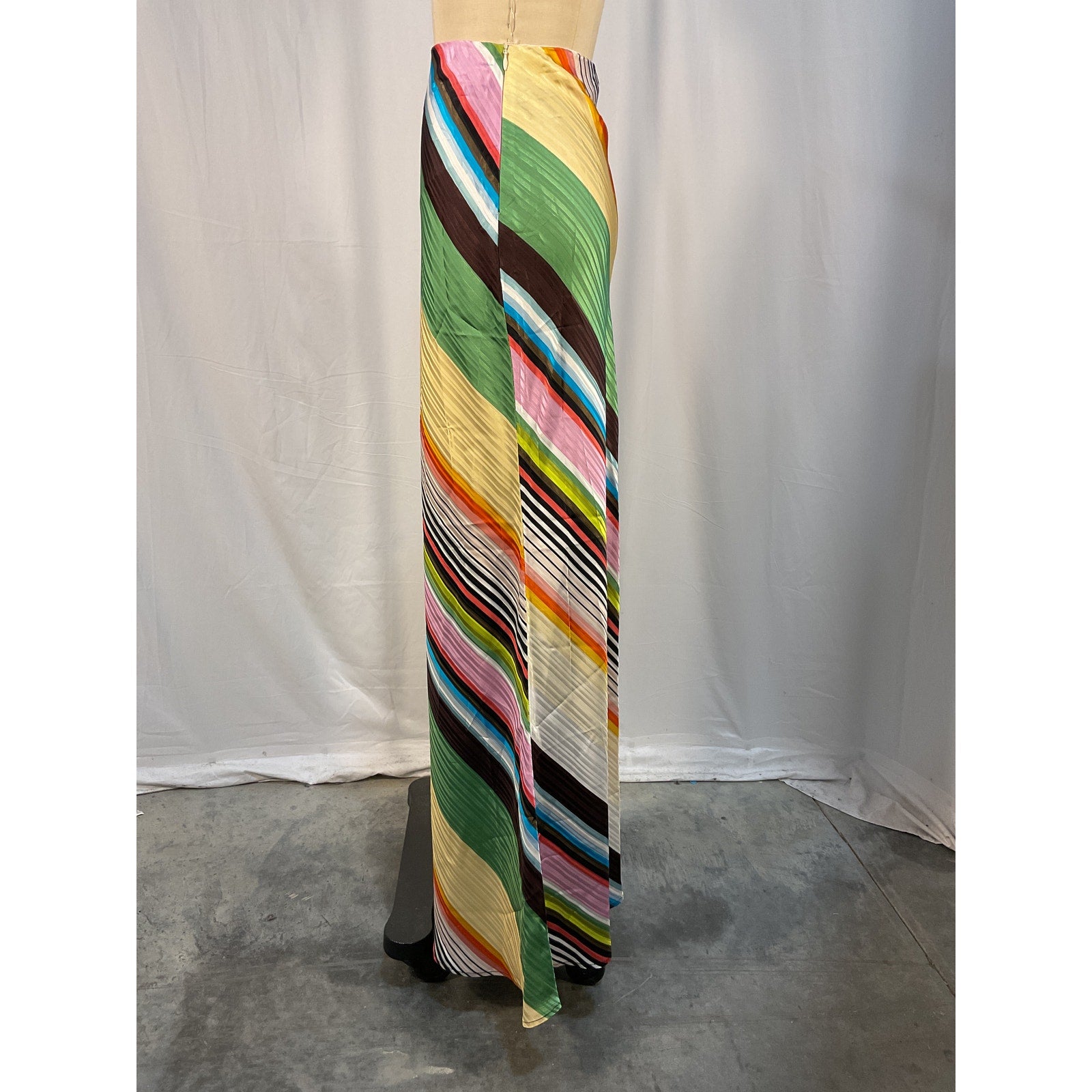 Christopher John Rogers 'Bias' Green Satin Maxi Skirt Size 2