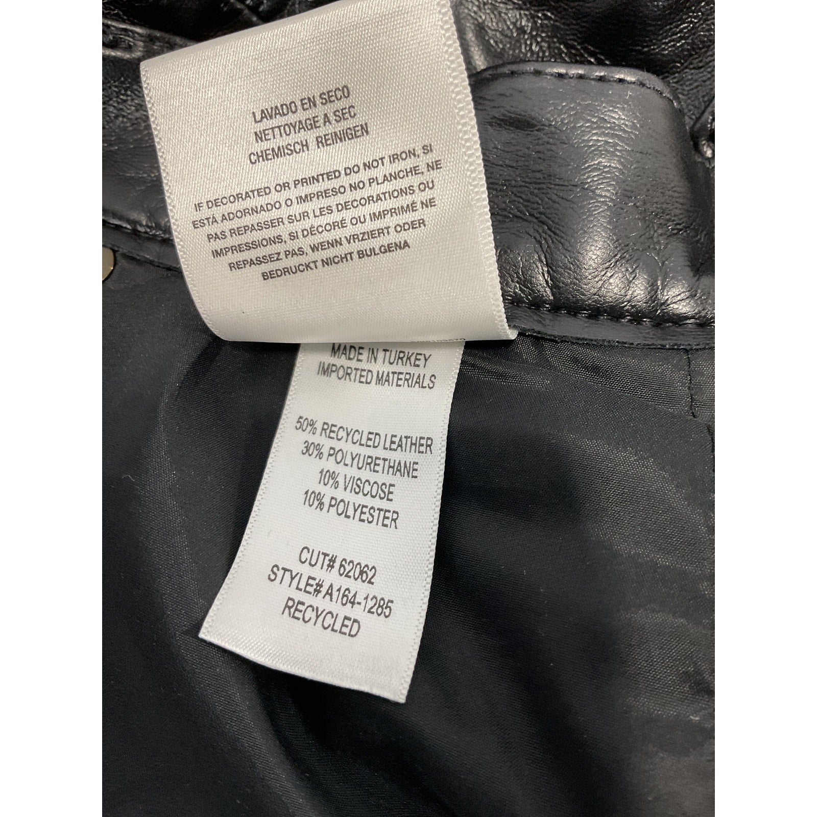 Agolde 'Recycled' Black Leather Fitted '90s' Pants Size 23