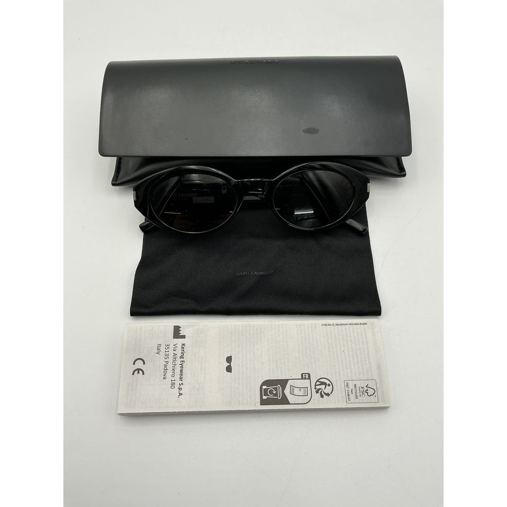 Saint Laurent Oval Black Sunglasses Size OS