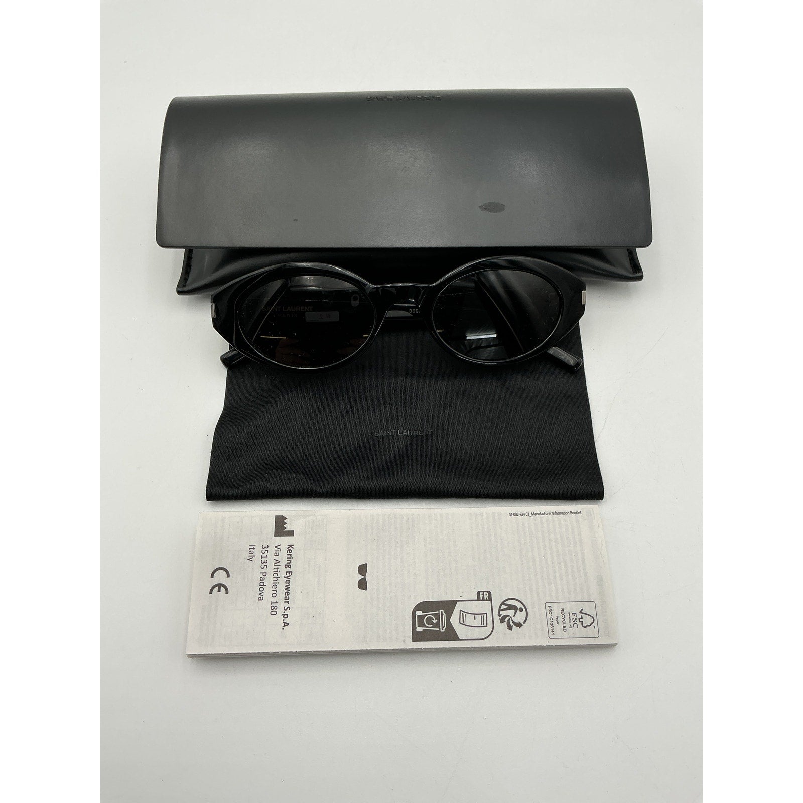 Saint Laurent Oval Black Sunglasses Size OS