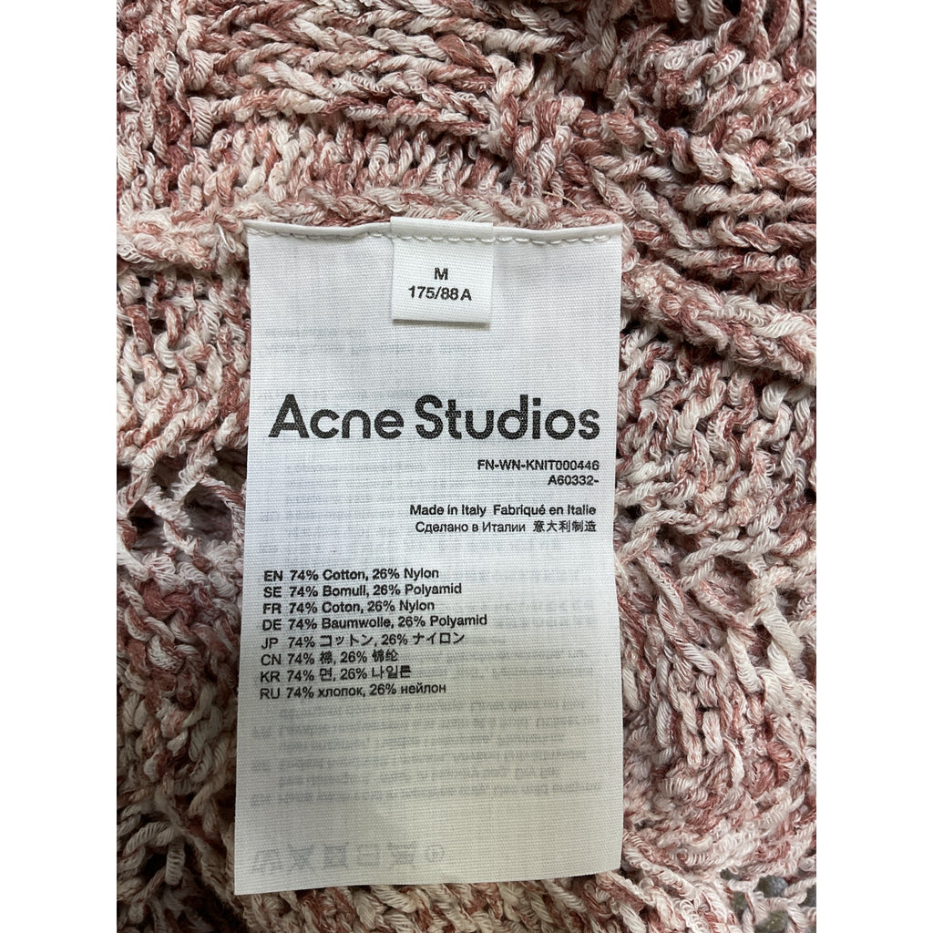 Acne Studios Pink Cotton Cropped Lace Sweater Size M