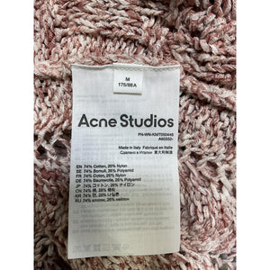 Acne Studios Pink Cotton Cropped Lace Sweater Size M