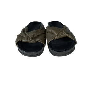 Jenni Kayne Leather Green Knot Sandals Size 40 EU / US 10