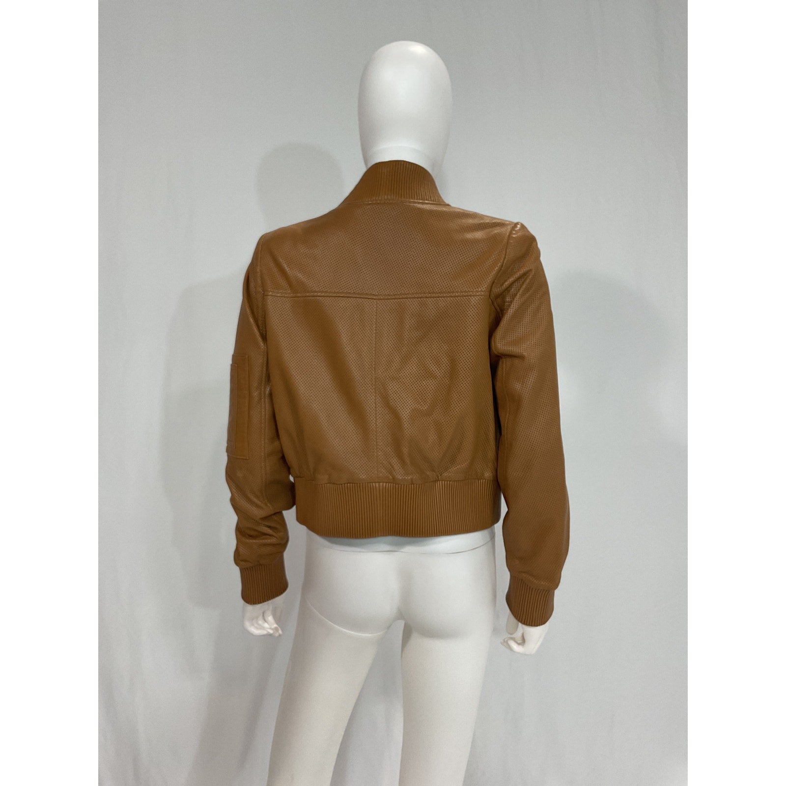 Walter Baker 'Hailey' Brown Leather Bomber Jacket Size S