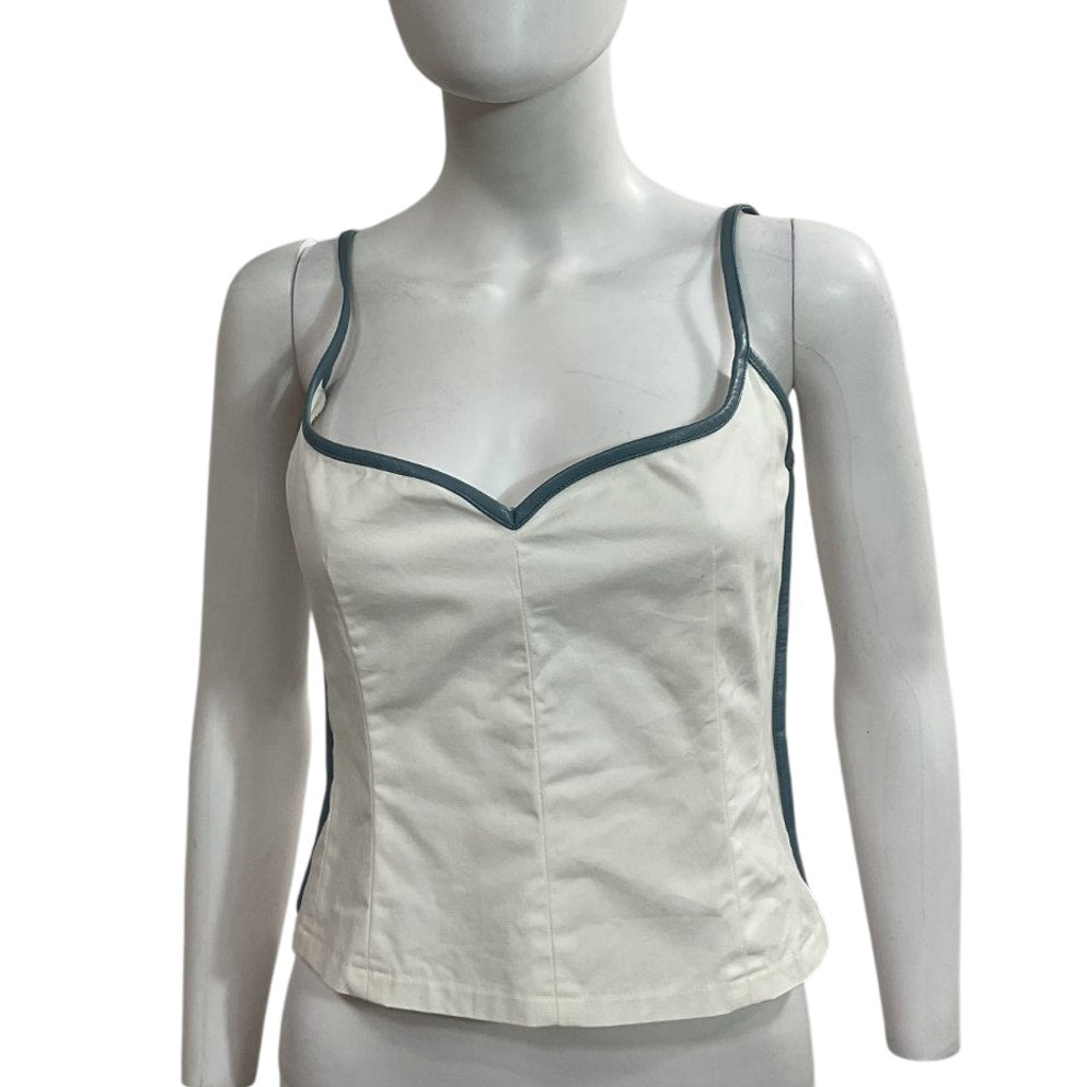 Paris Georgia Contrast White With Blue Heart Camisole Size S