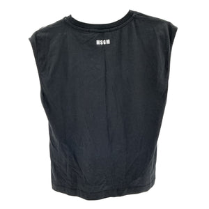 Msgm Asymmetric Black Knot Front Mesh Top Size L