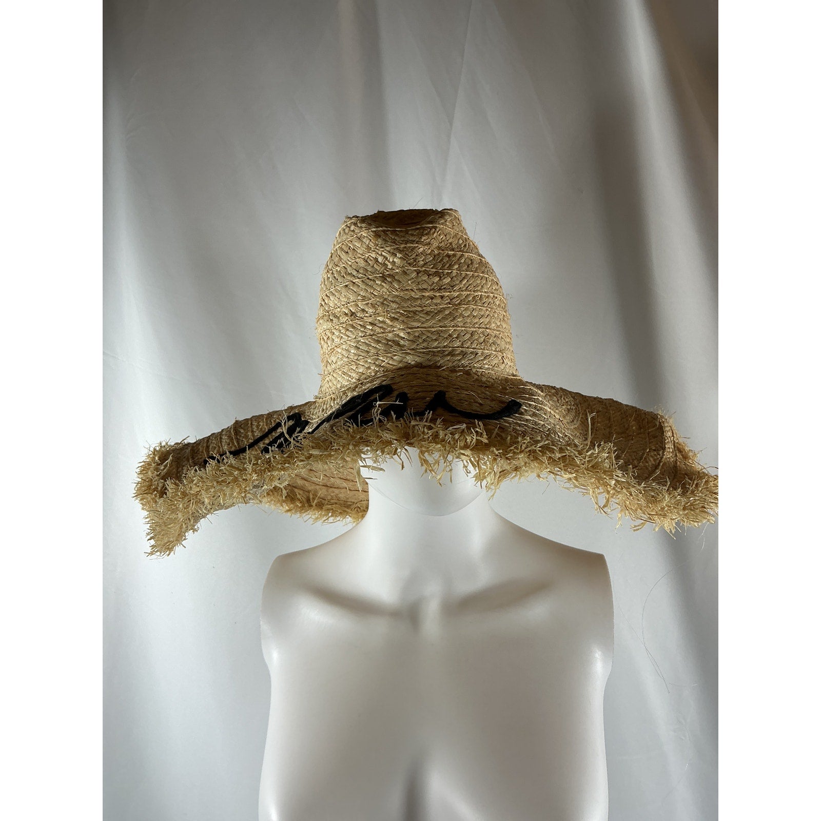 Miu Miu 'Raffia' Beige Cotton Hat Size S