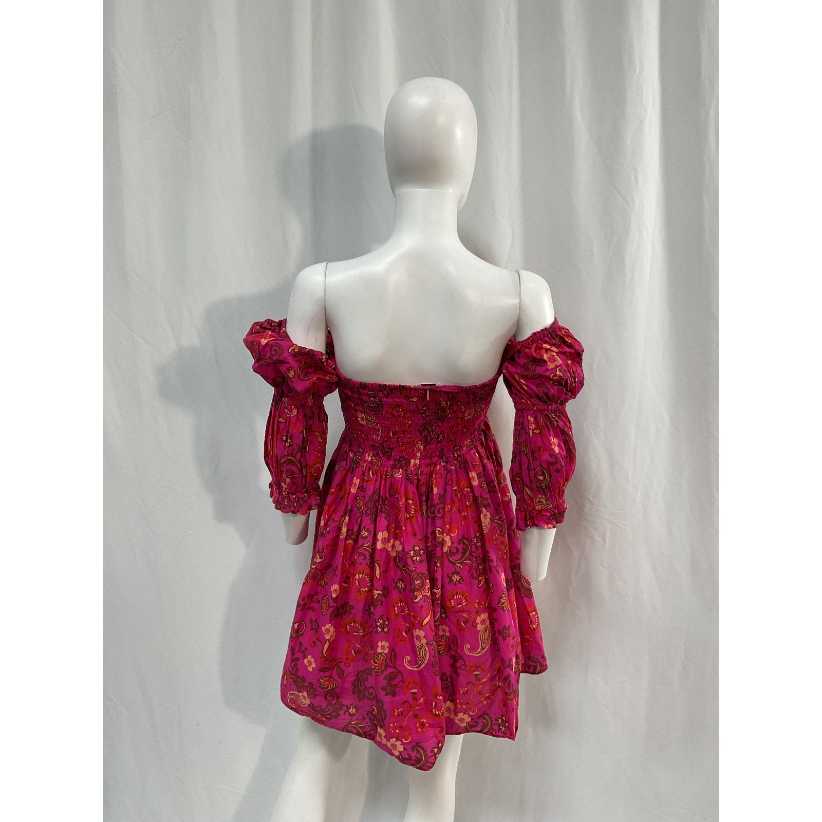 Misa Los Angeles Pinnk Floral Print Three Quarter Sleeve Mini Dress Size M