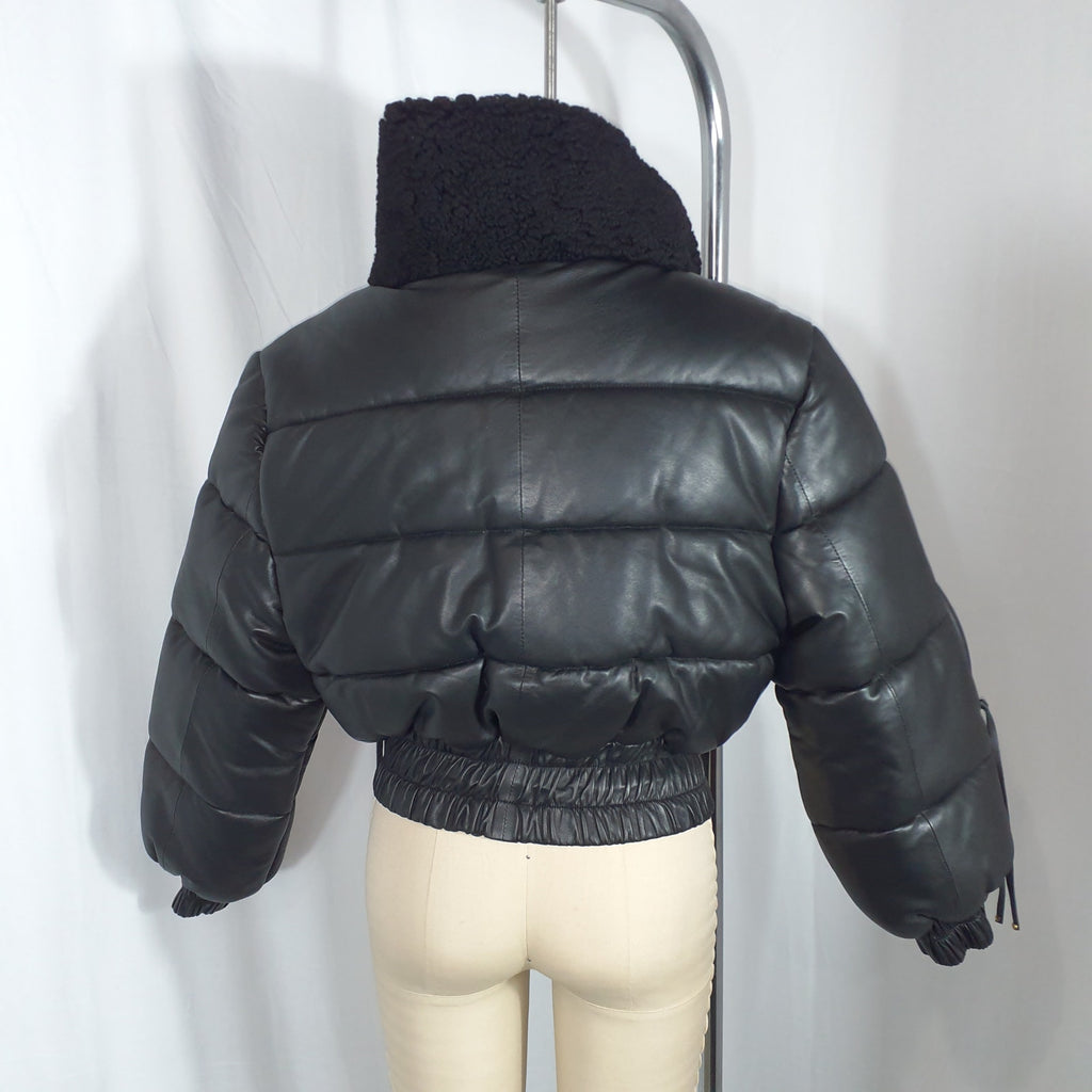 Retrofete 'Stevie' Black Leather Jacket Size S