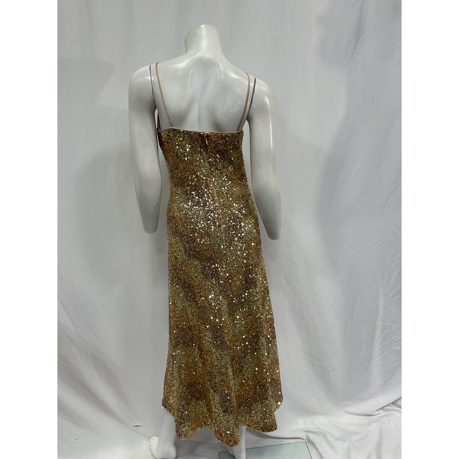 Halston 'Alesandra' Gold Polyester Dress Size 4