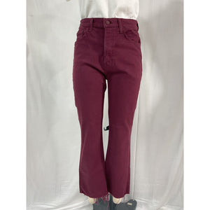Mother 'The Tripper' Red Ankle Fray Denim Jean Size 28