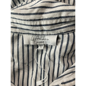L'Academie Tie-Front Indigo Stripe Cloudline Shirtdress Size S
