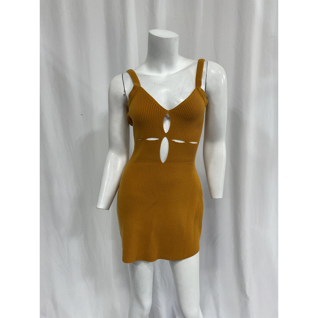 For Love & Lemons 'Maggie' Orange Sleeveless Solid Pattern Mini Dress Size S - NWT