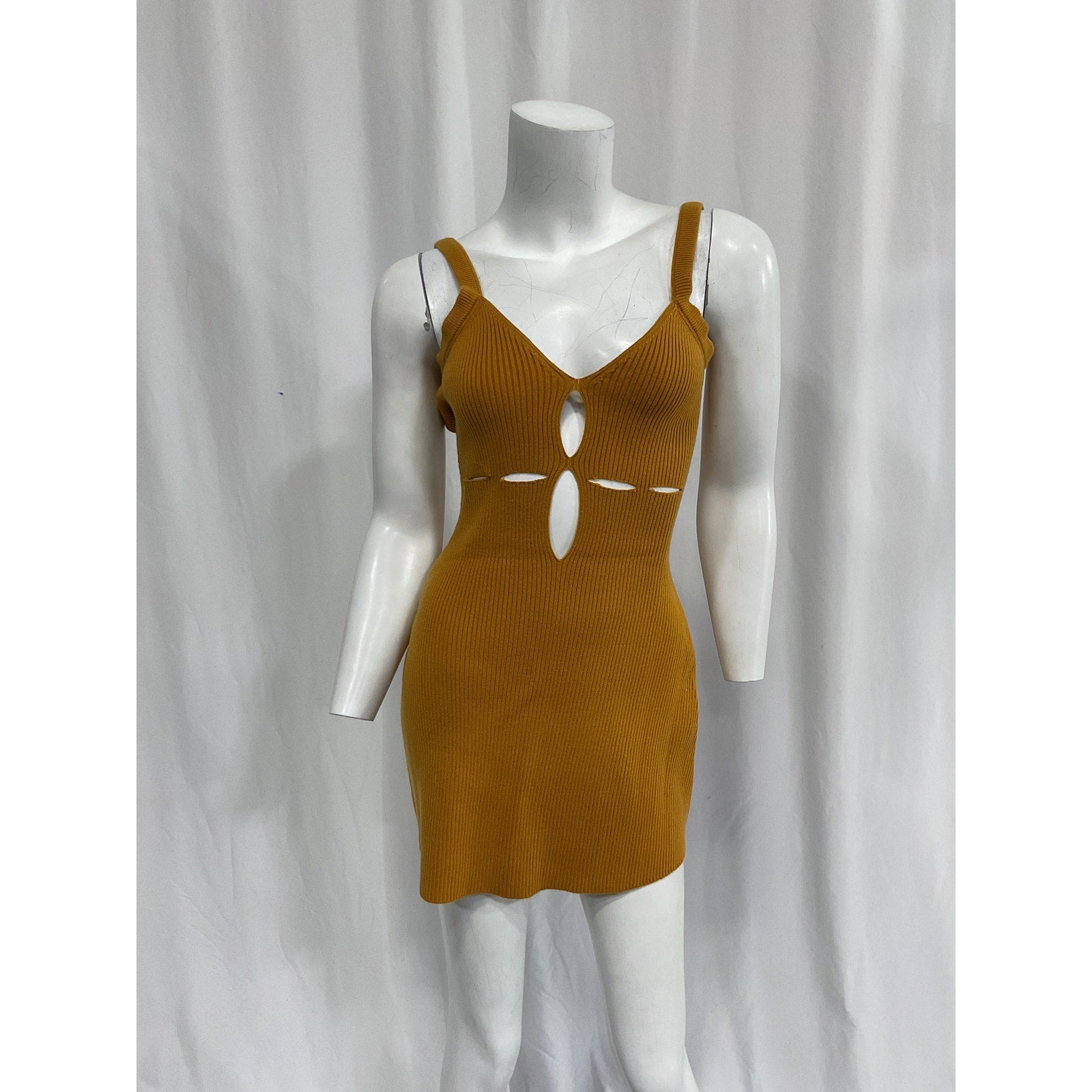 For Love & Lemons 'Maggie' Orange Sleeveless Solid Pattern Mini Dress Size S - NWT