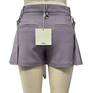 Tibi Tailored Purple Grain De Poudre Convertible Shorts Size 0 NWT