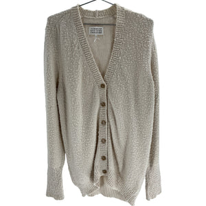 Maison Margiela Textured Ivory V Neck Cardigan Size XS