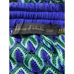 House Of Harlow 1960  'Saskia' Blue Rhinestone Tassel Pant Size XXS