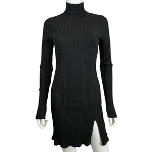 Reformation Ribbed Black Libra Dress Size L