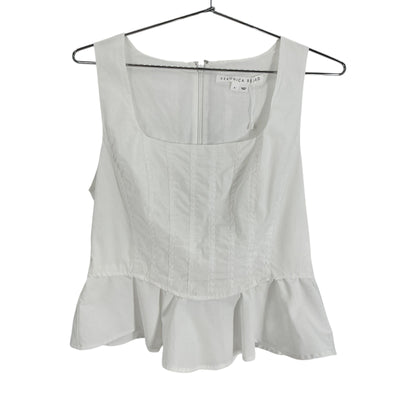 Veronica Beard Ruffled White Nikolette Top Size 6
