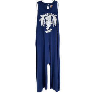 Farm Rio Organic Blue Nature Graphic Jumpsuit Size S