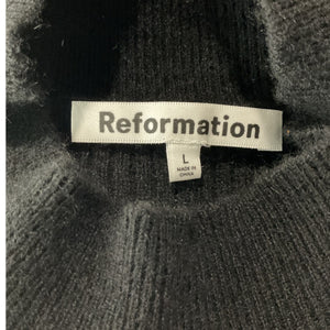 Reformation Cashmere Black Ida Sweater Dress Size L