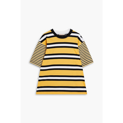 Marni Striped Yellow Cotton-Jersey Short Sleeve T-Shirt Size S