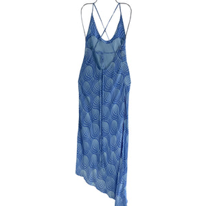 L'Academie Printed Blue Sigrid Dress Size XS