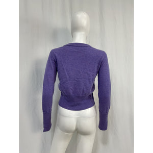 Autumn Cashmere Luxurious Hyacinth Cropped Crewneck Sweater Size S