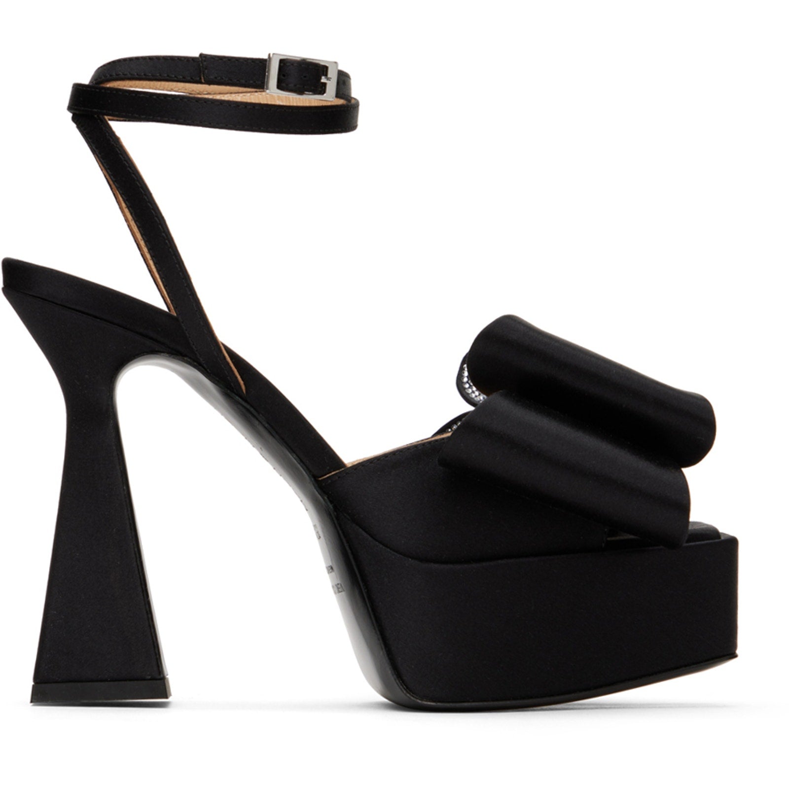 Mach & Mach 'le Cadeau' Black Platform Heeled Sandals Size 6.5