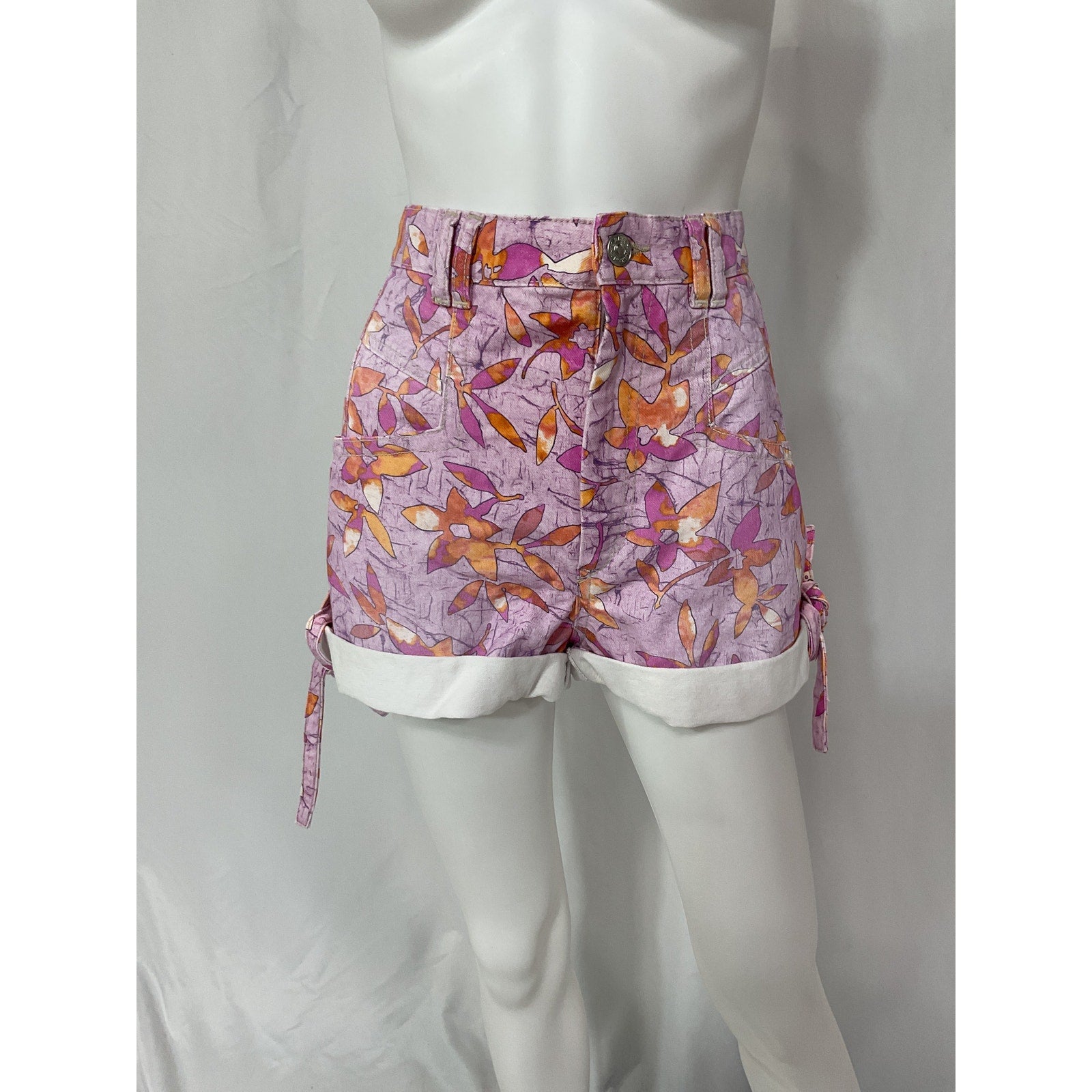 Isabel Marant 'Naesqui' Pink Floral Tie-Hem Denim Shorts Size 6 - NWT