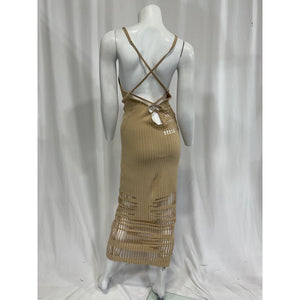 Cult Gaia 'Nodin' Tan Knit Coverup Dress Size M