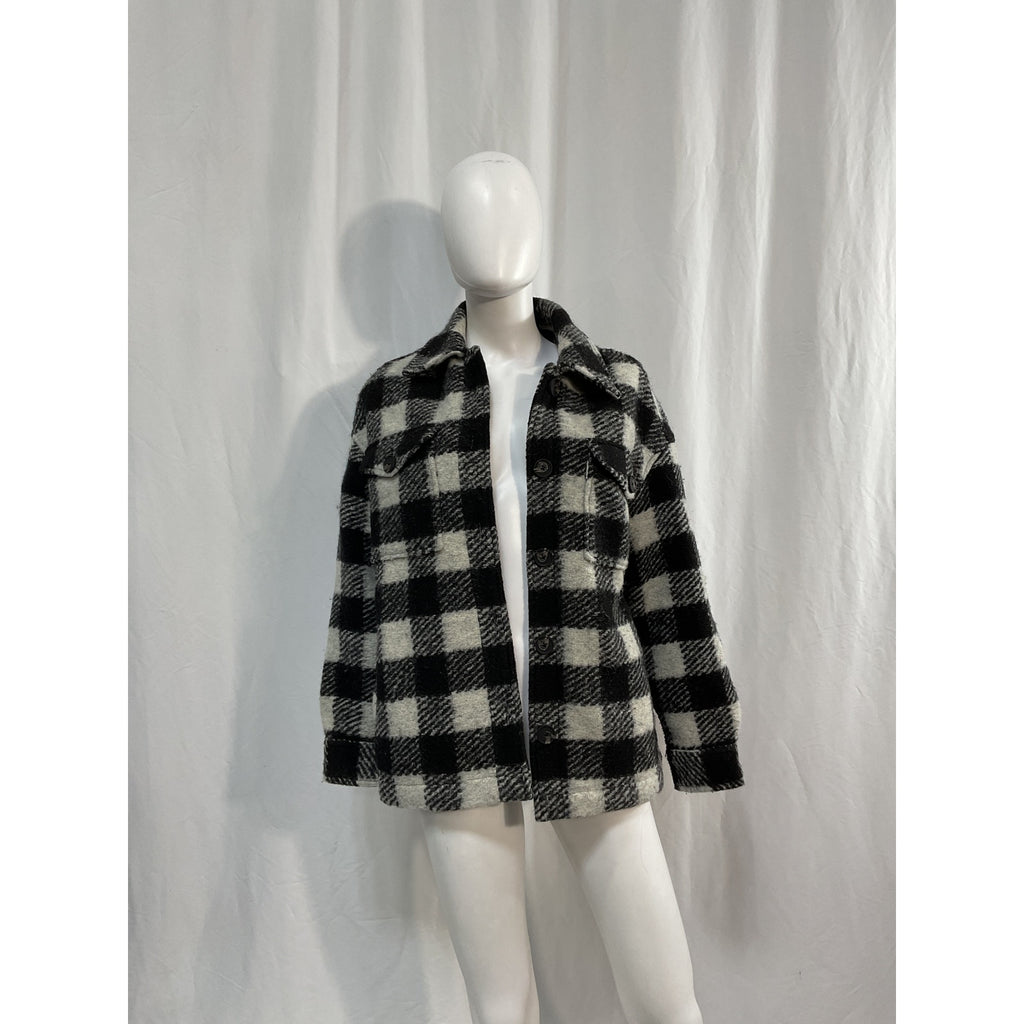 Allsaints 'Fenix' Black Wool Check Jacket Size 4