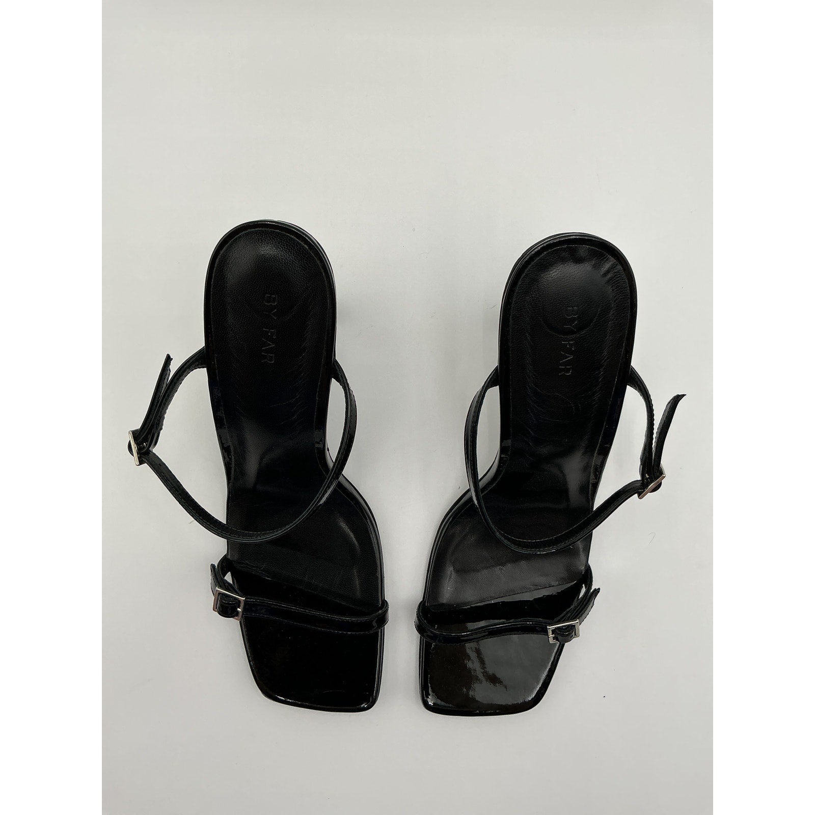 By Far 'Flick' Black Leather Heel Size 40