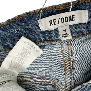 Re/Done Classic Blue Originals High Waist Stovepipe Denim Jeans Size 28