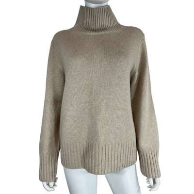 Reformation Cashmere Tan Conrad Turtleneck Sweater Size S