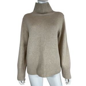 Reformation Cashmere Tan Conrad Turtleneck Sweater Size S