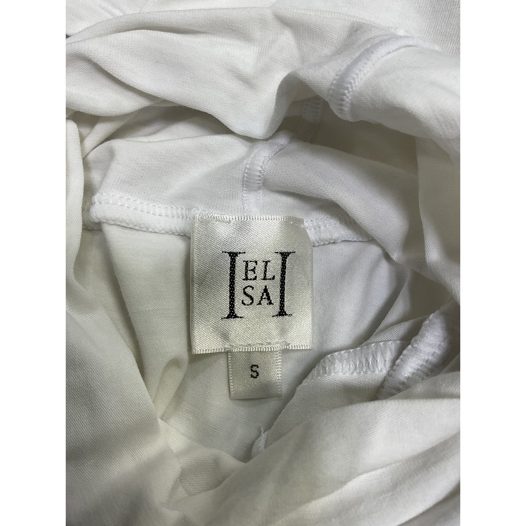 Helsa Jersey Cropped Turtleneck White Cotton Tank Top Size S