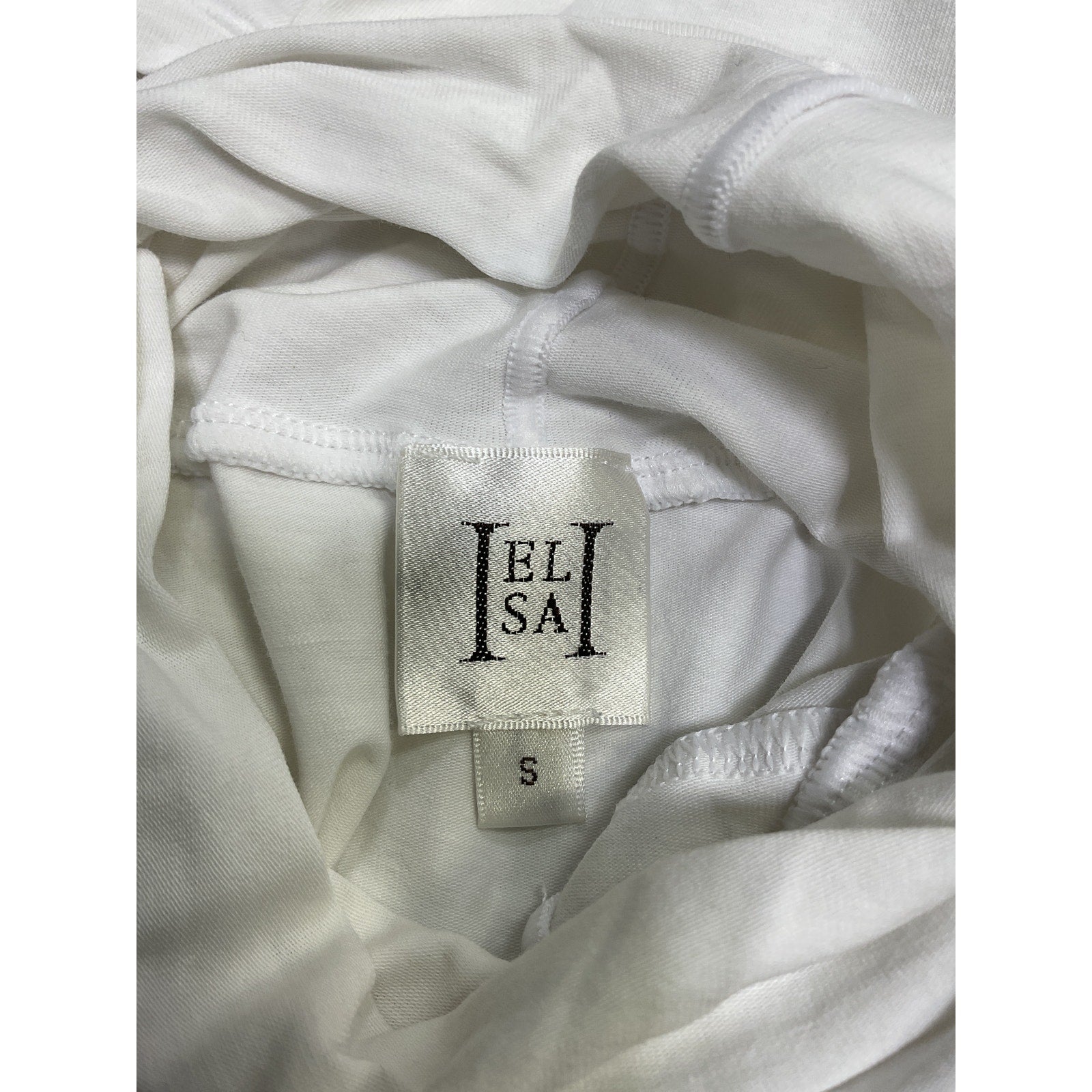 Helsa Jersey Cropped Turtleneck White Cotton Tank Top Size S