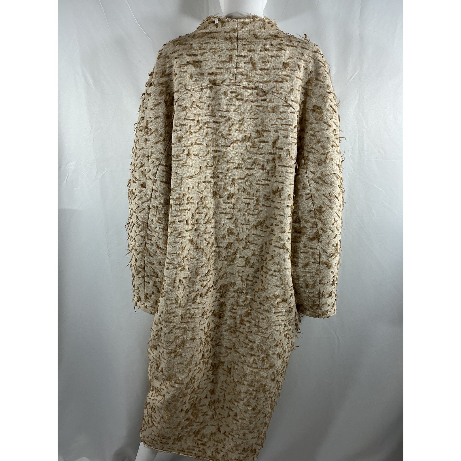 By Malene Beige Wool Birger Printed Coat Size 36