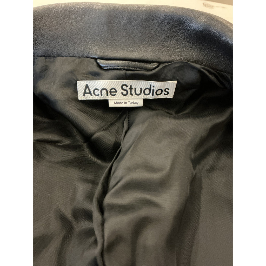 Acne Studios Black Leather Moto Jacket Size 40