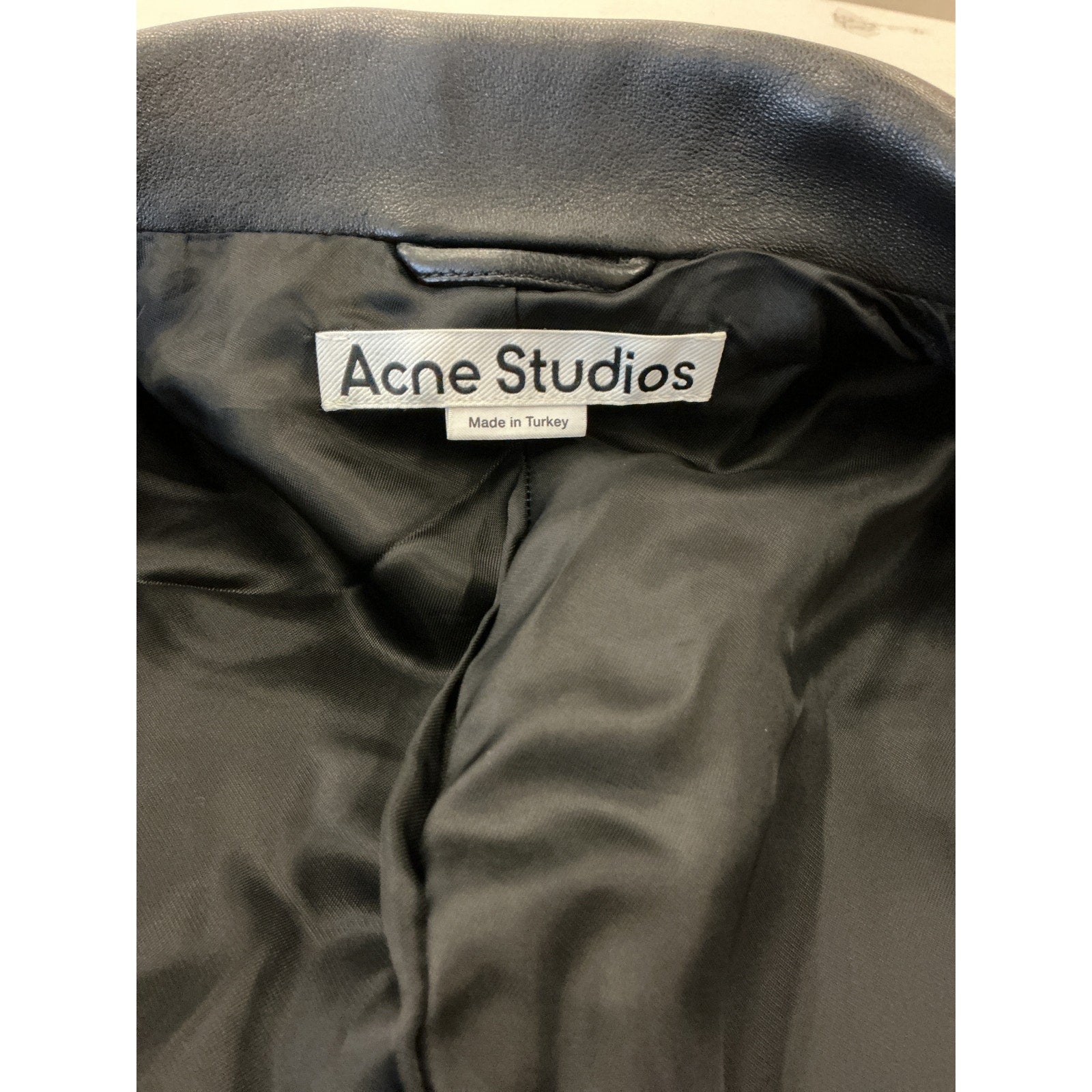 Acne Studios Black Leather Moto Jacket Size 40