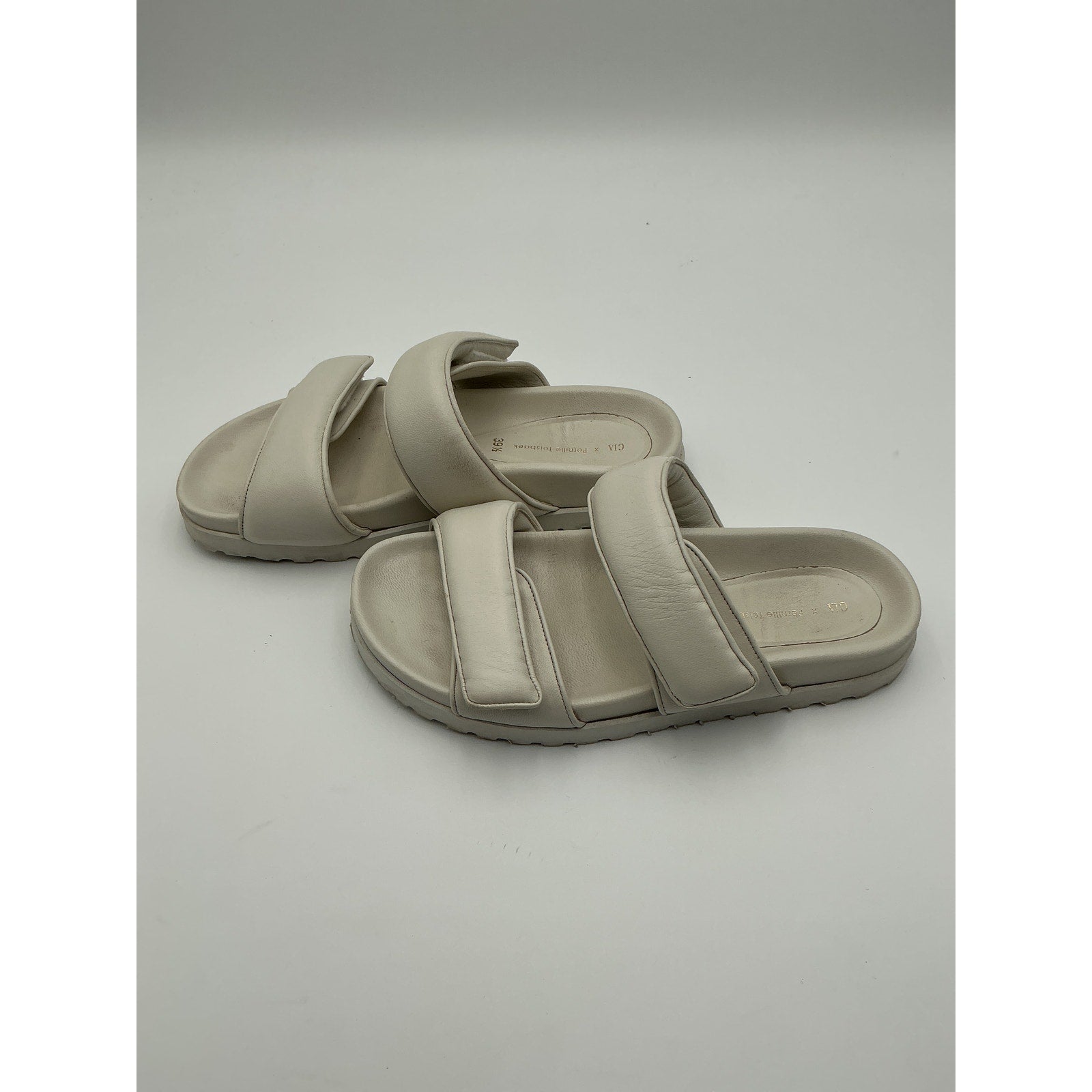 Gia Borghini X 'Pernille' White Teisbaek Leather Platform Sandal Size 9.5