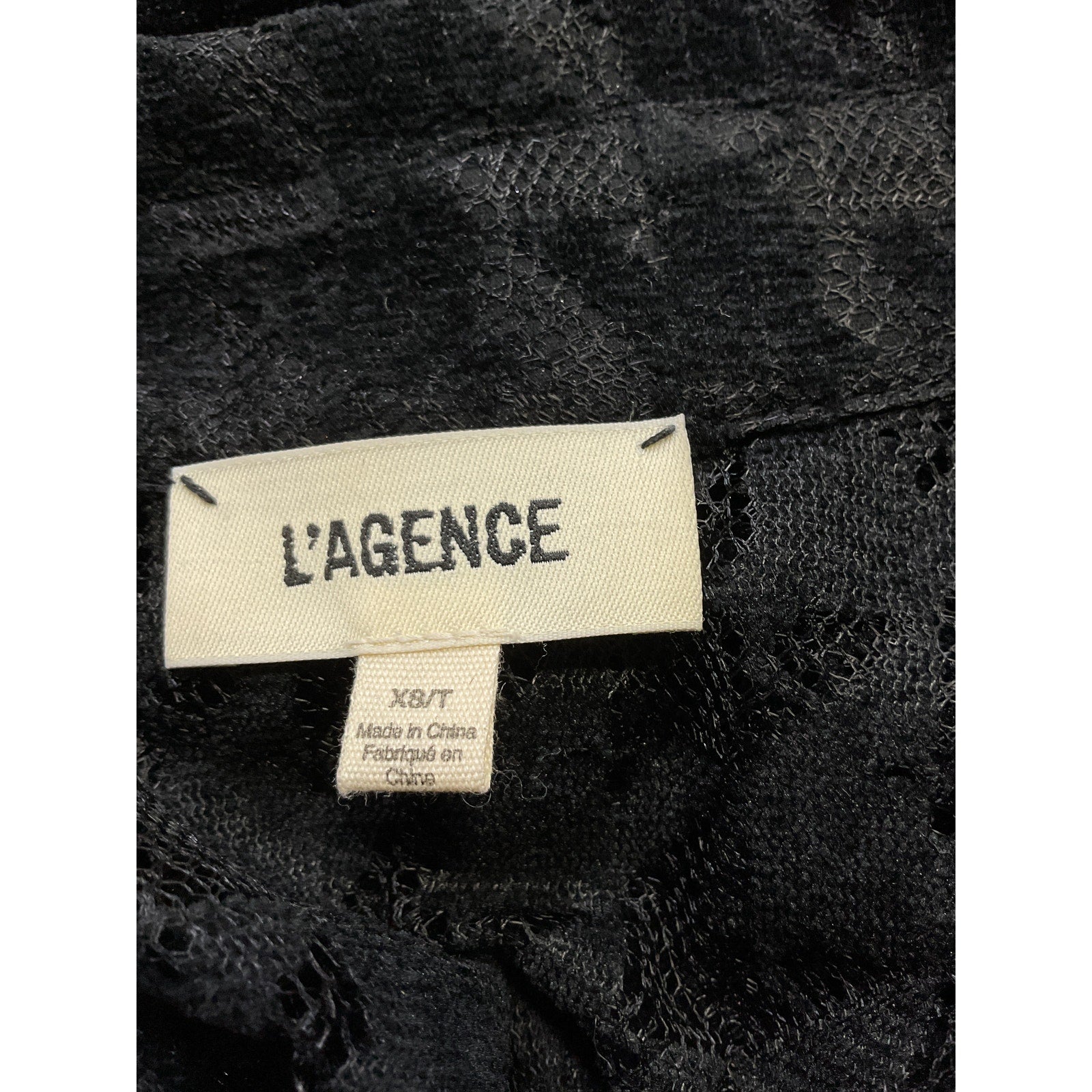L'Agence 'Hailey' Black Tall Cuff Shirt Size XS