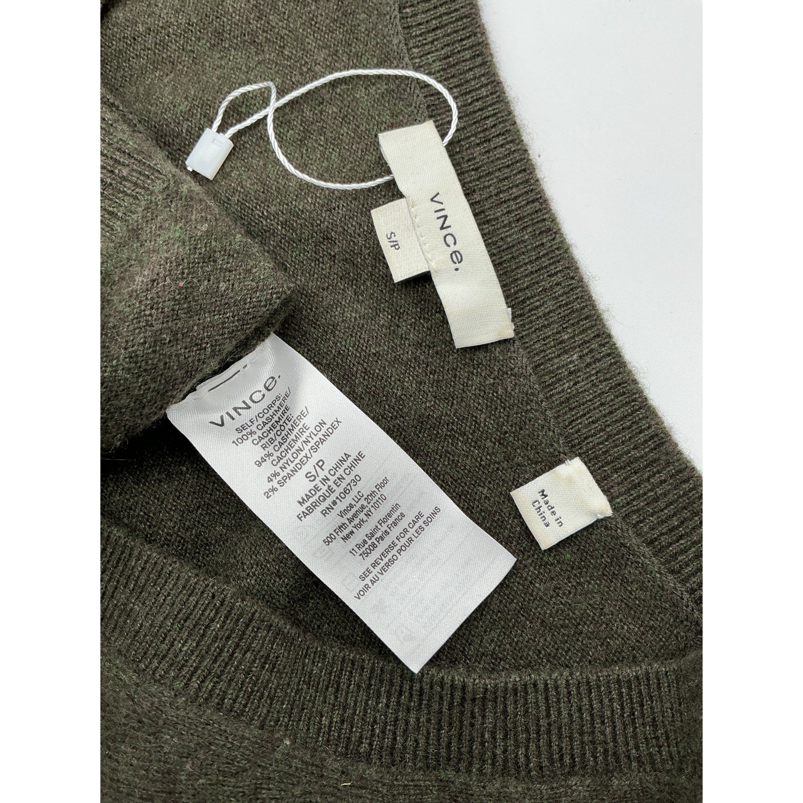 Vince Weekend Grey Cashmere V-Neck Sweater Size S / P