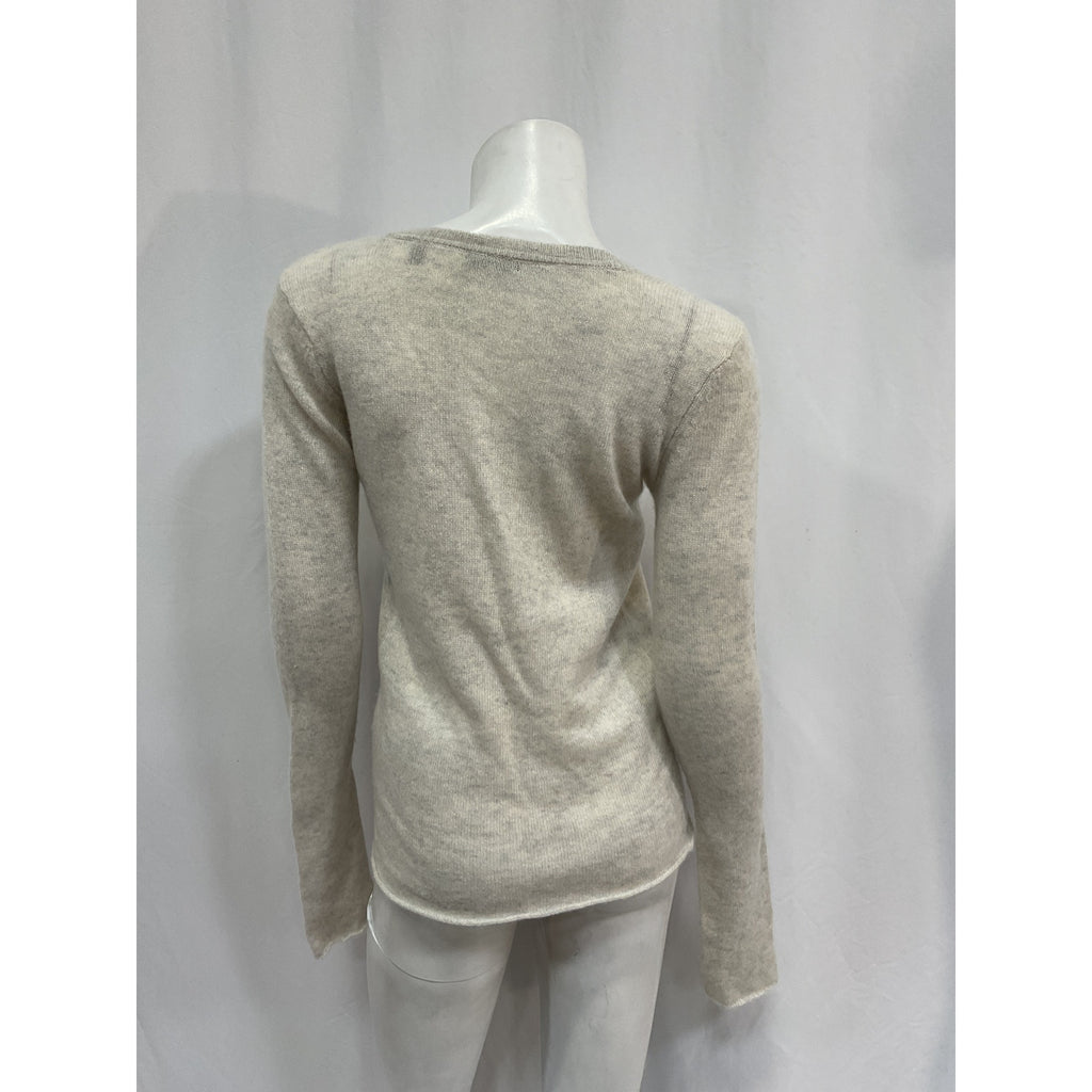 Atm Anthony Thomas 'Melillo' White Cashmere Cashmere V-Neck Sweater Size XS