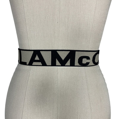 Stella Mccartney Monogrammed Ecru And Black Logo Jacquard Belt Size S