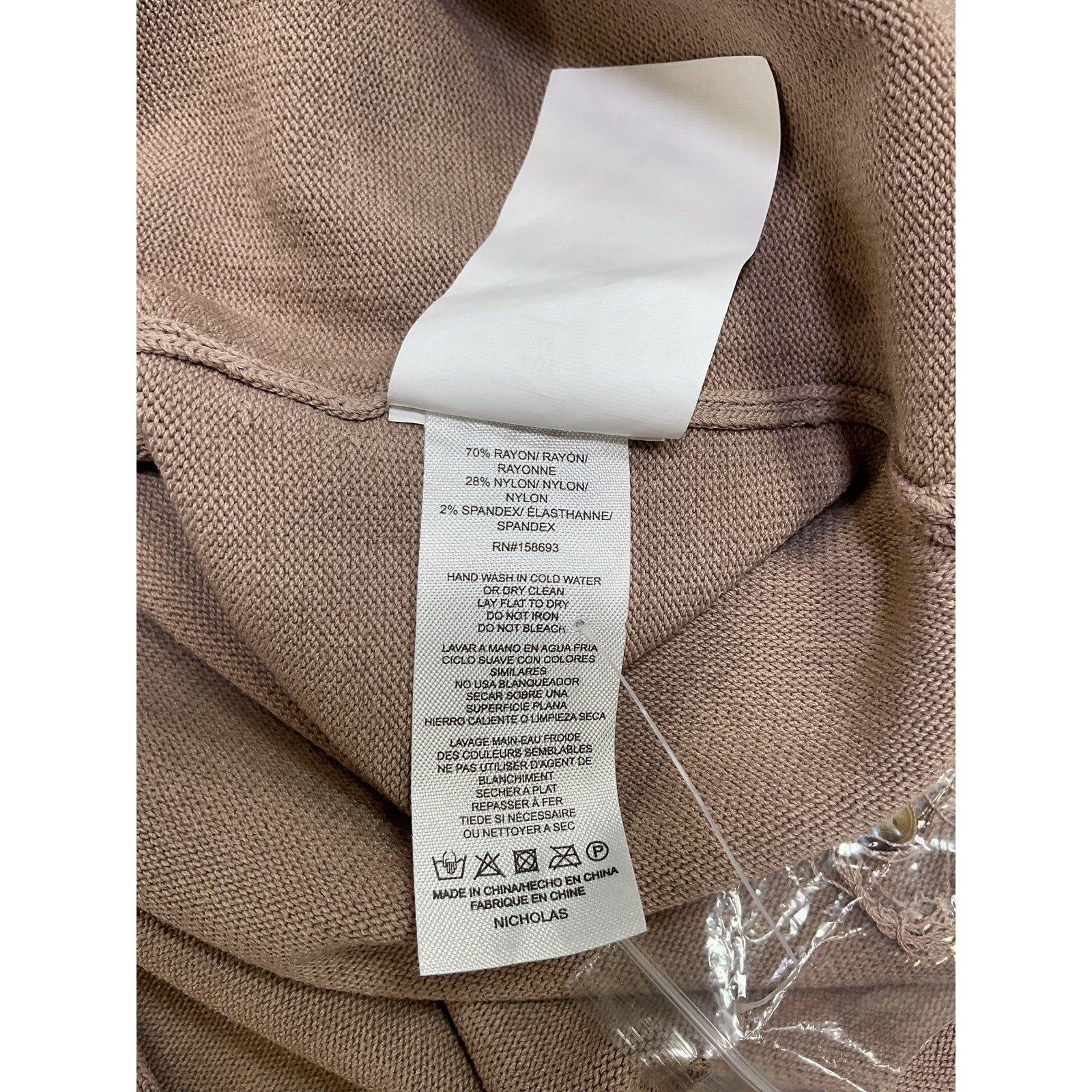 Nicholas 'Samara' Tan Rayon Cutout Stretch-Knit Midi Dress Size M