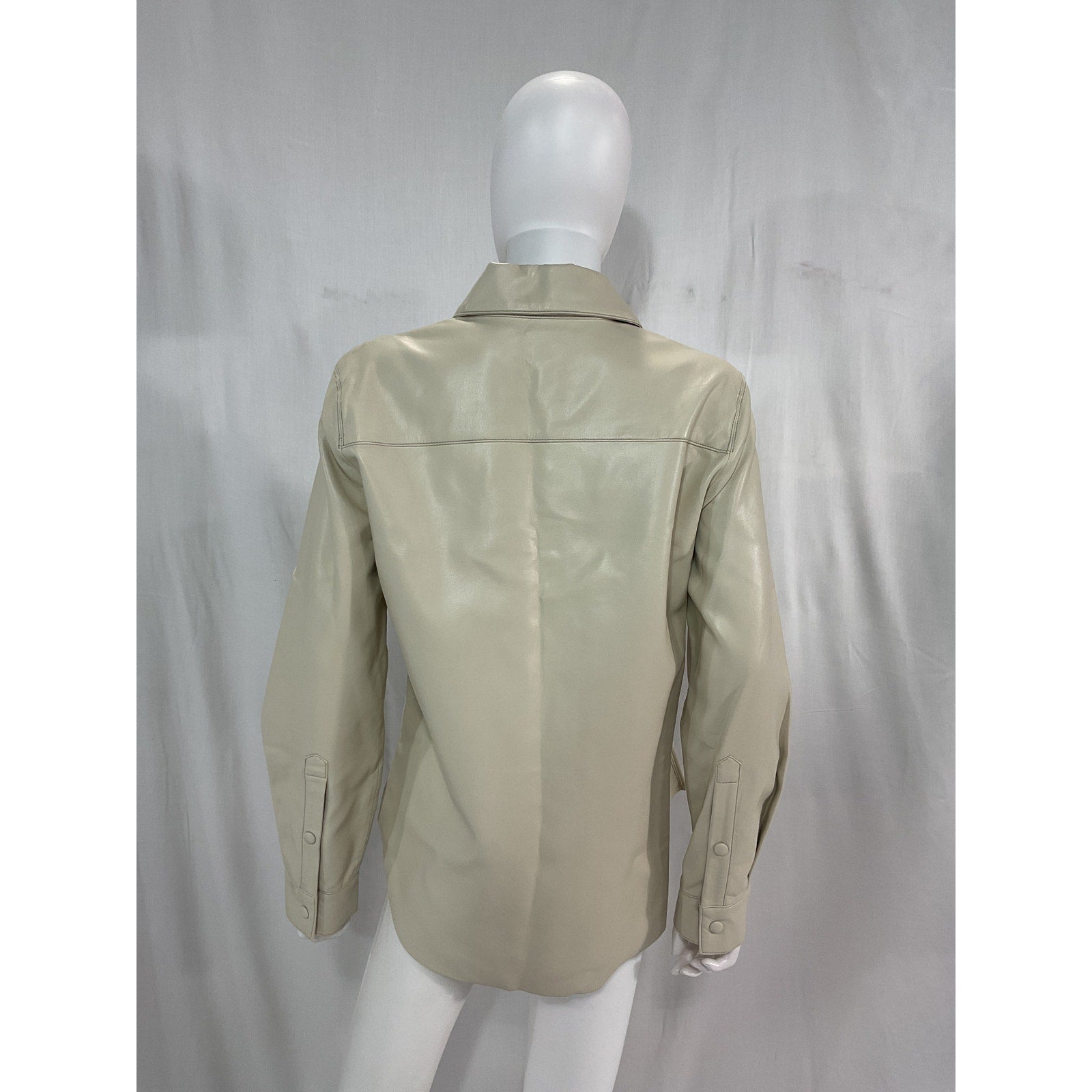 Agolde 'Calla' White Vegan Leather Shirt Size S