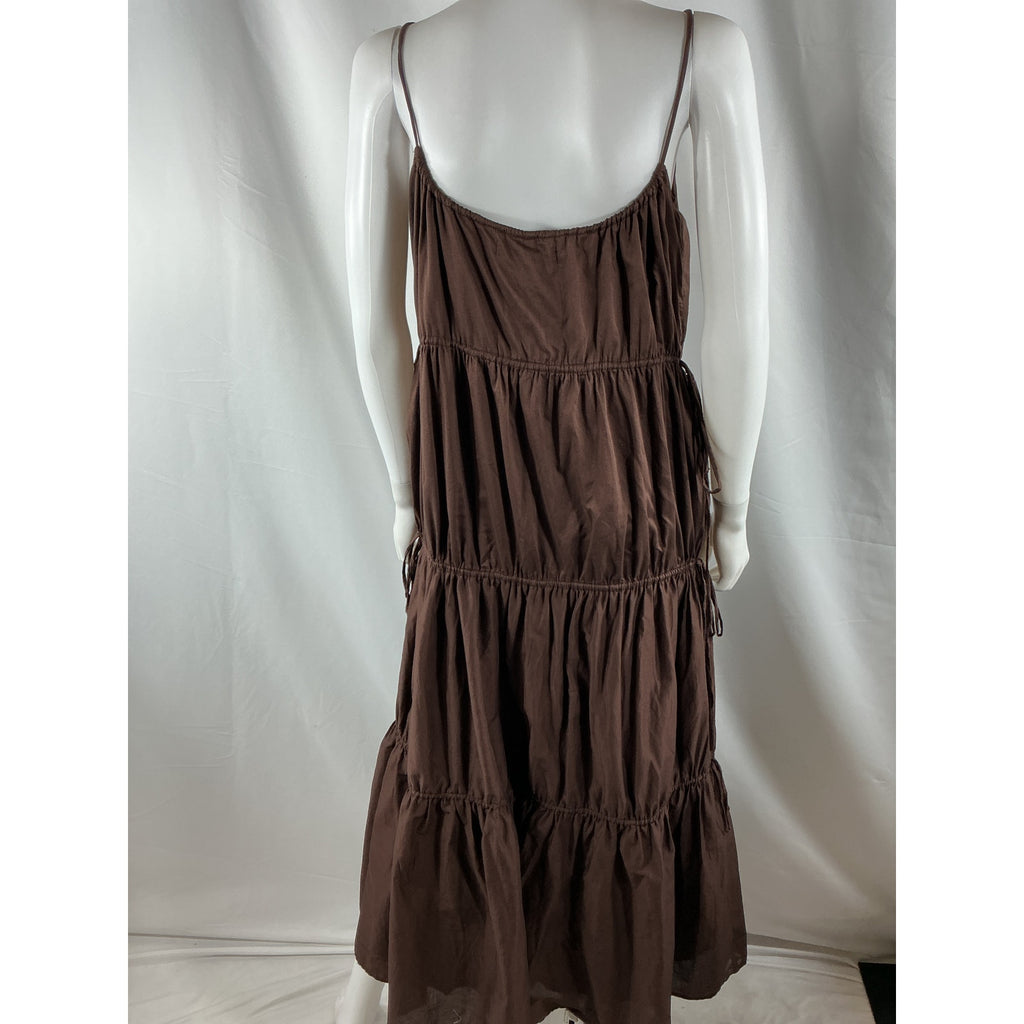 Faithfull The Brand 'Henri' Brown Polyester Maxi Dress Size XS