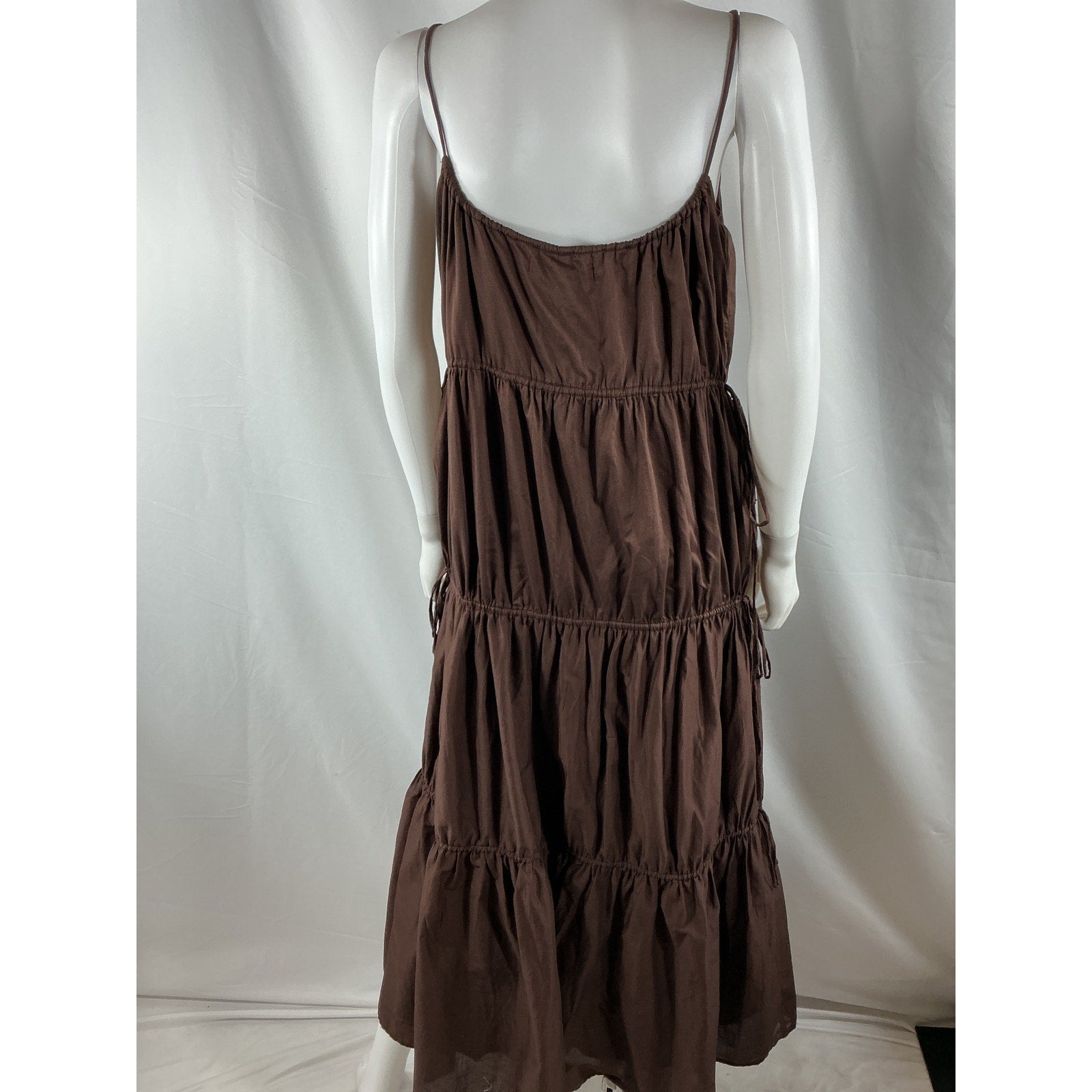 Faithfull The Brand 'Henri' Brown Polyester Maxi Dress Size XS